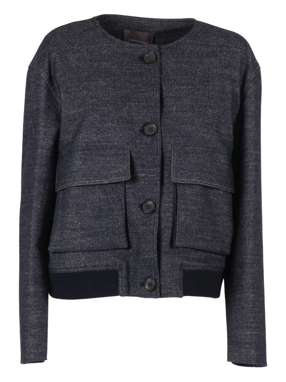 

Жакет с накладными карманами на пуговицах Lorena Antoniazzi, синий