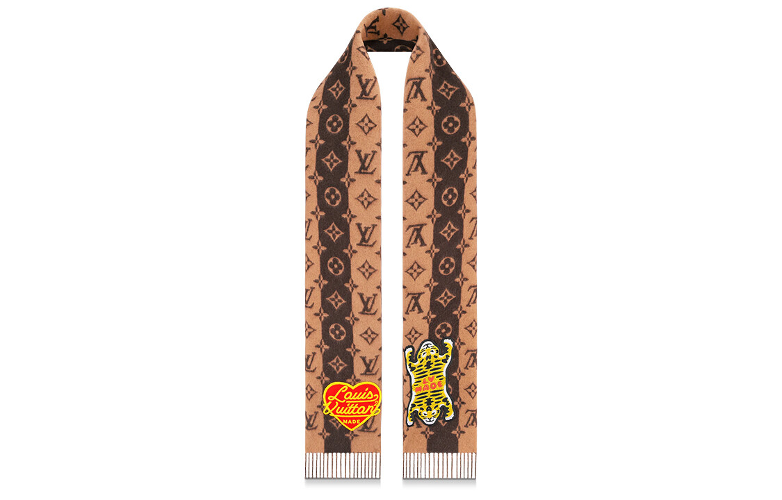 Шарф Louis Vuitton x Nigo, коричневый — фото 2