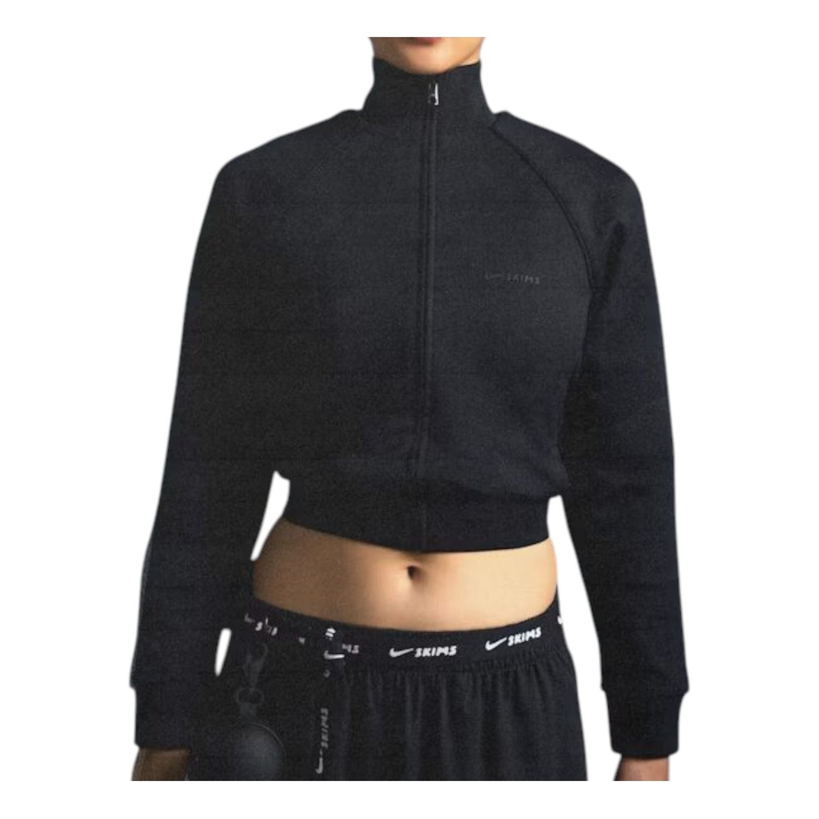 (WMNS) Спортивная куртка Nike x SKIMS из матового трикотажа, цвет «Обсидиан» — фото 2