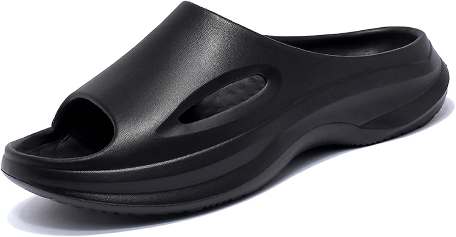 

Мужские и женские слайдеры-сандалии Vtiao, дизайн в стиле нерегулярной моды, спортивные сандалии для дома и улицы с противоскользящей подошвой, толстая устойчивая к износу подошва, легкий материал EVA, черный