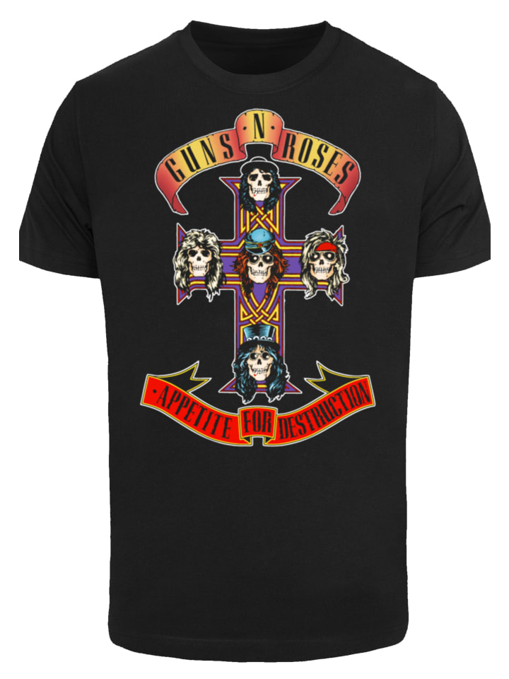 

F4NT4STIC Футболка Guns 'n' Roses Appetite For Destruction, черная, Черный, F4NT4STIC Футболка Guns 'n' Roses Appetite For Destruction, черная