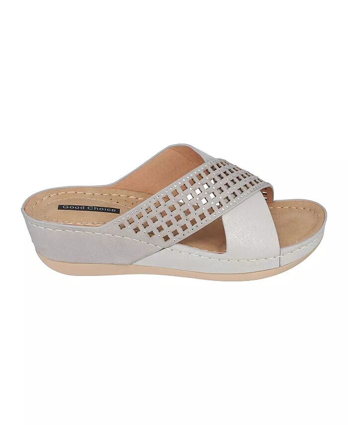 Женские босоножки Isabella на танкетке GC Shoes, серый — фото 2