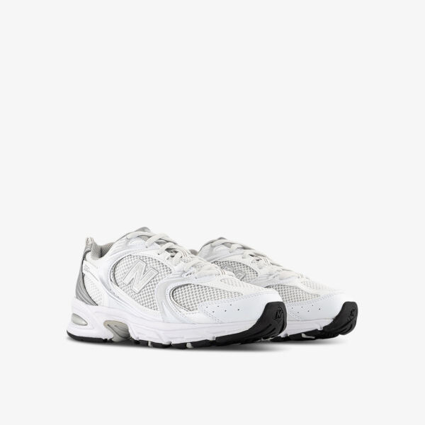 Кроссовки MR530 с низким берцем из кожи и сетки с тиснением логотипа New Balance, серебряный — фото 3