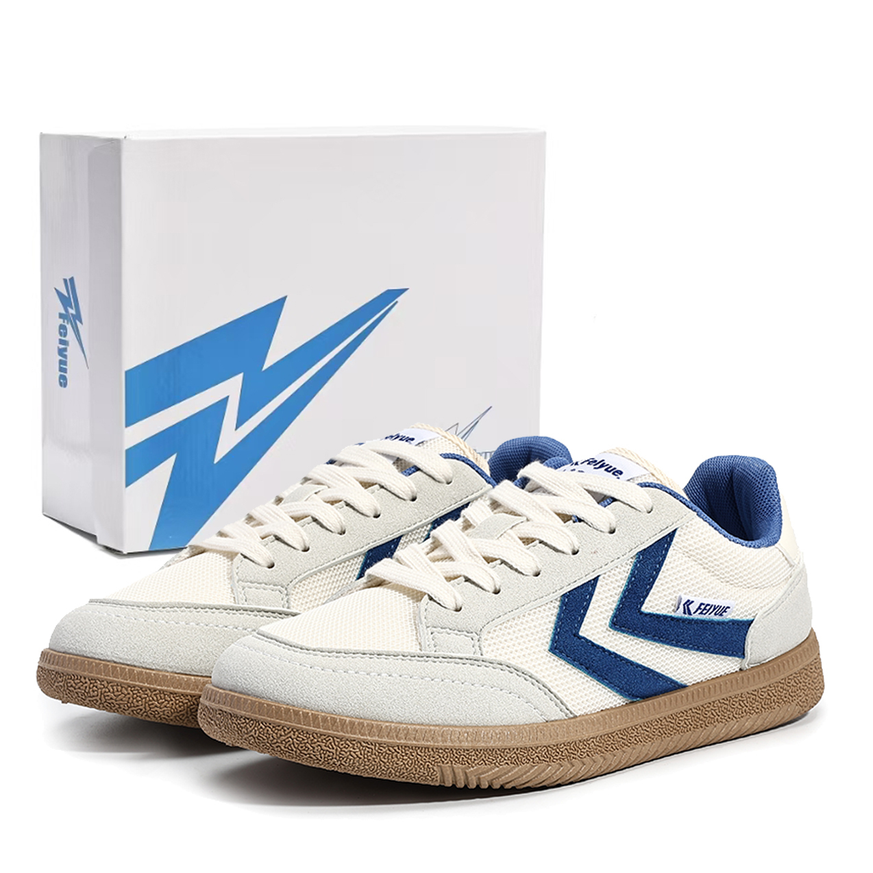 

Feiyue Износостойкие легкие дышащие лоу-топ скейтбордские кроссовки унисекс бело-голубые, цвет White Blue