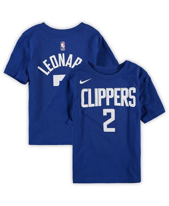 

Футболка с названием и номером команды Royal LA Clippers для девочек и мальчиков дошкольного возраста Кавая Леонарда Nike, синий