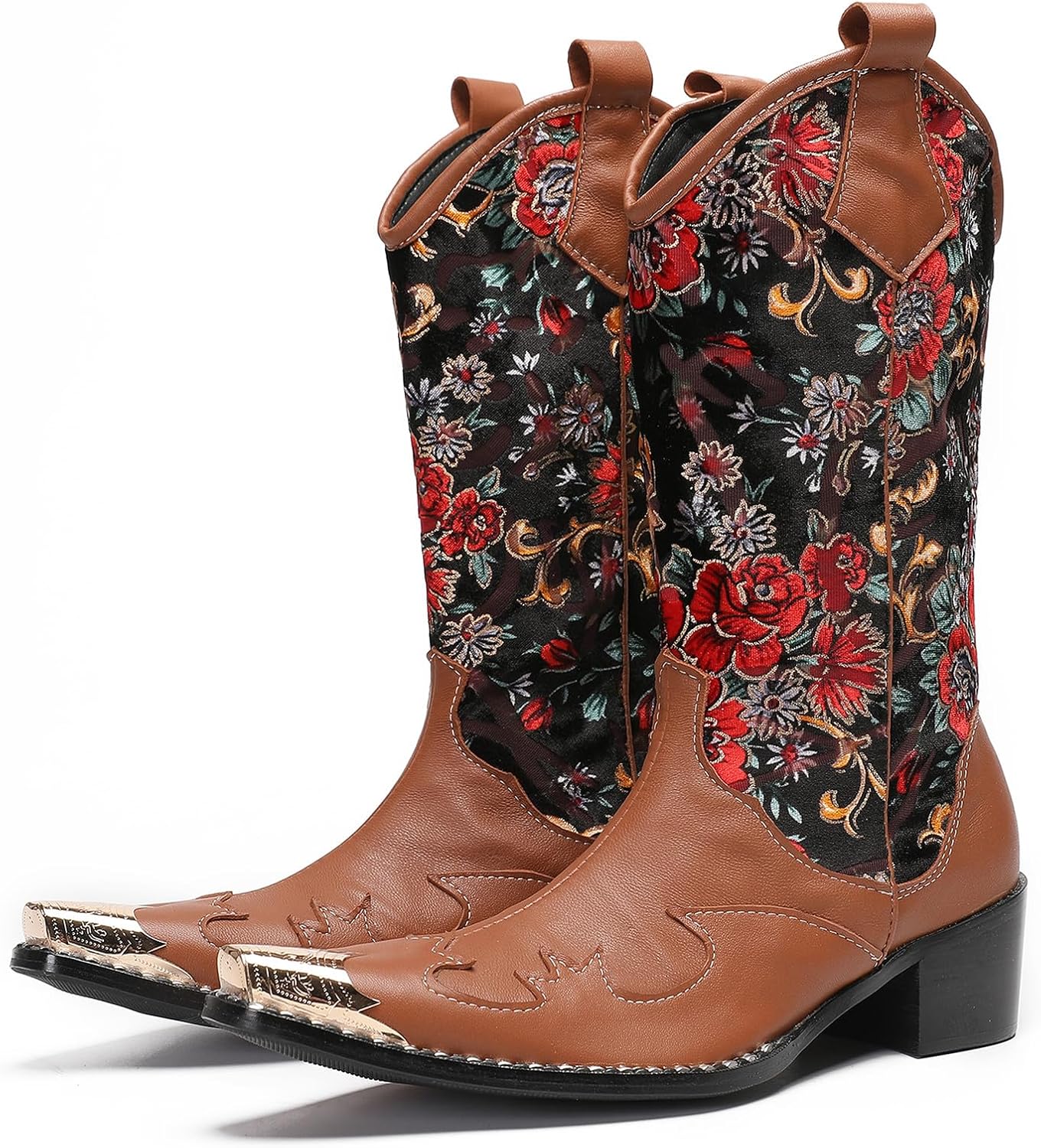 

Мужские вестерн-ботинки Santimon, Настоящая кожаная обувь с крыльями, мотоциклетные с вышивкой, Высокие ботинки на шнуровке для смокинга/бального вечера/повседневной носки, Винтажный гибридный стиль, Tan