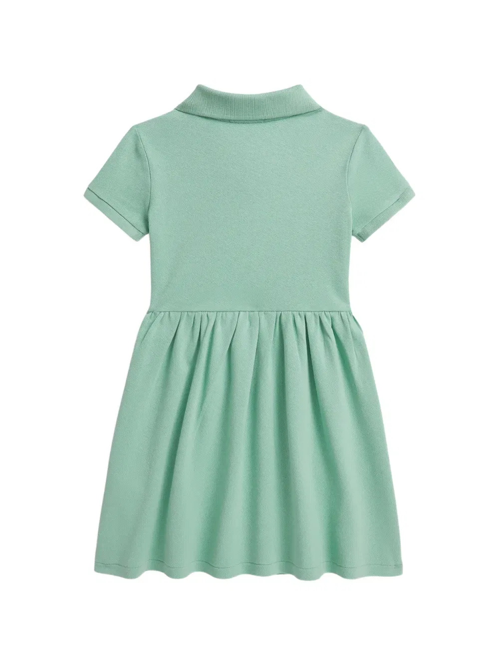Платье-поло из эластичной сетки Polo Ralph Lauren Kids, зеленый — фото 2