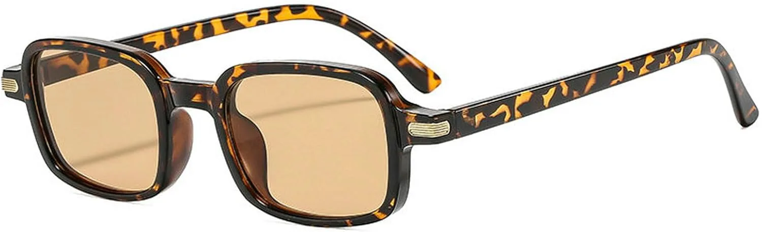 

Солнцезащитные очки COTIA квадратной формы для женщин и мужчин, классические прямоугольные, ретро, ​​небольшие, с индивидуальным дизайном, в винтажном стиле, Leopard