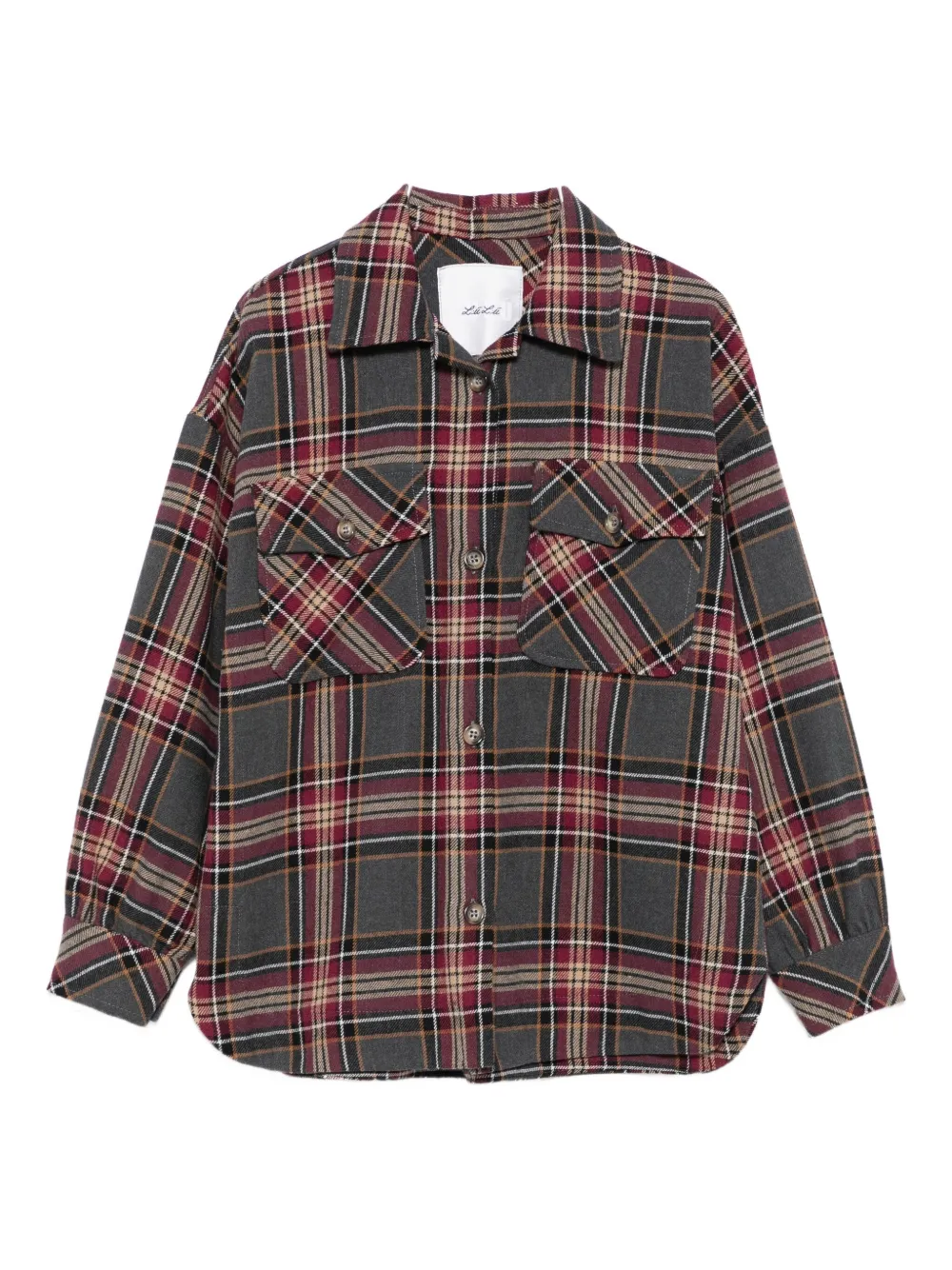 

Рубашка в клетку с карманом Miss Grant Kids, серый