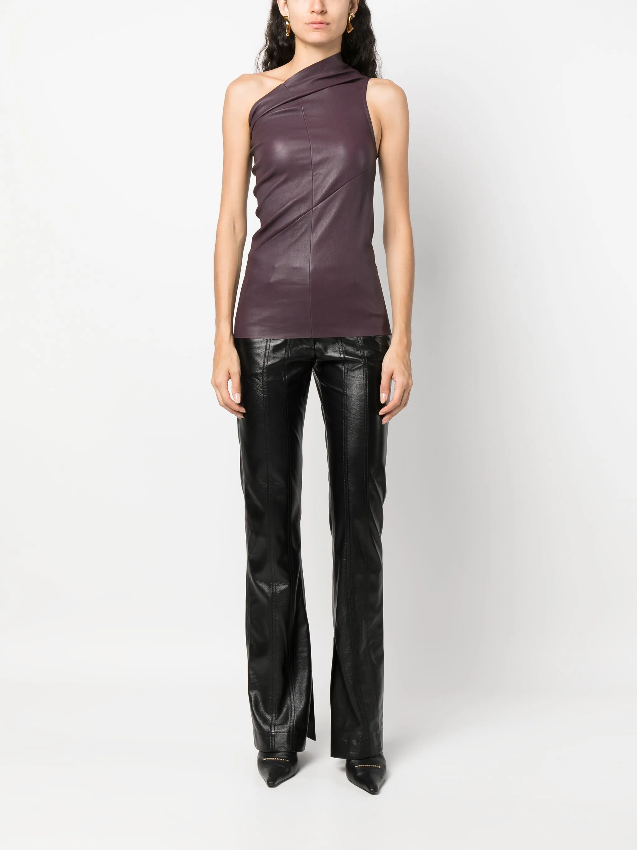 Кожаный топ Athena Rick Owens, фиолетовый — фото 2