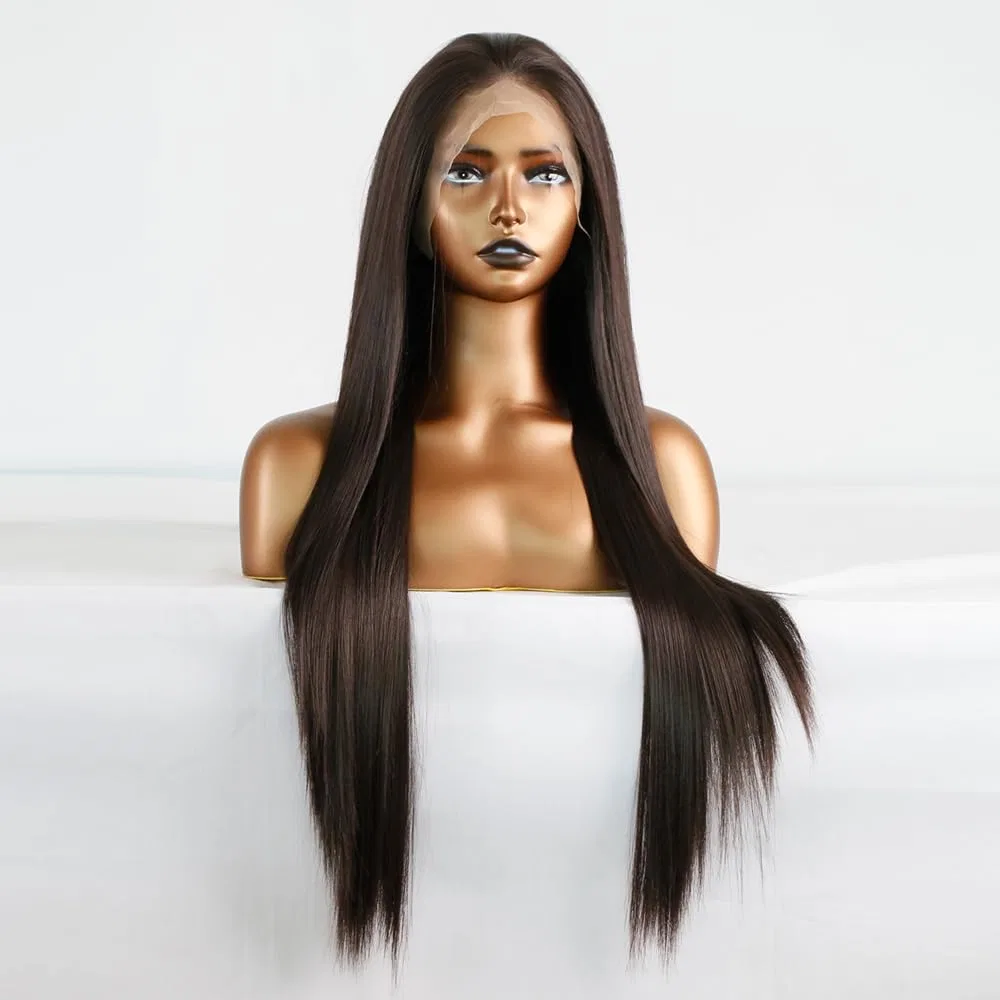Парик «Lace Front» длинный прямой от Brown Greenmirr, 6 Brown