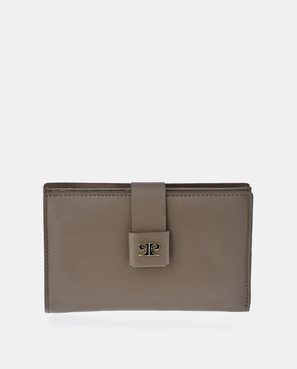 

Средний женский кошелек из кожи Pierre Cardin, серо-коричневый