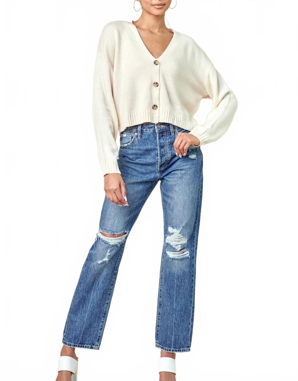 

Хилана Ультра Высокая Талия Джинсы в стиле 90-х Boyfriend Средняя потертость KanCan, Medium Wash