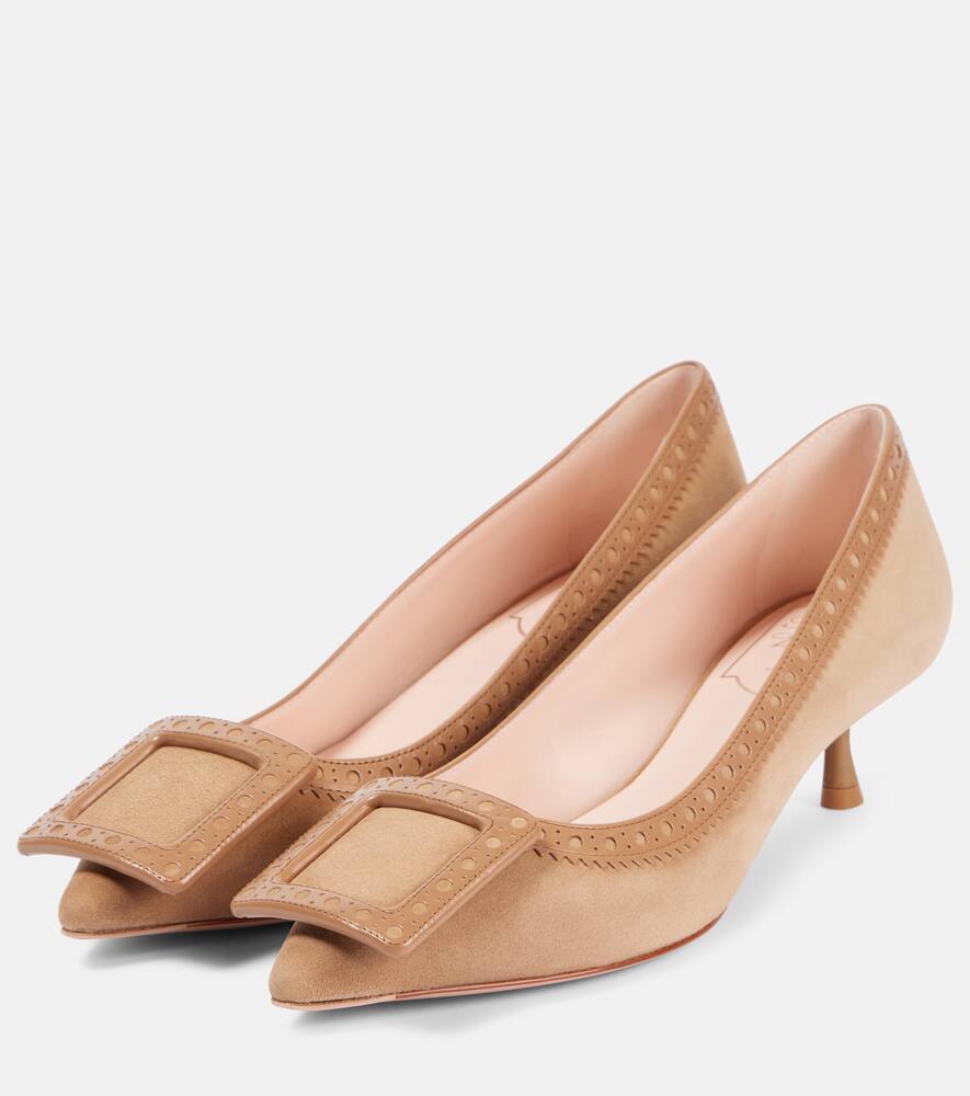 Туфли-лодочки Viv' in the City 45 из замши Roger Vivier, S812 (Tabacco Chiaro) — фото 4