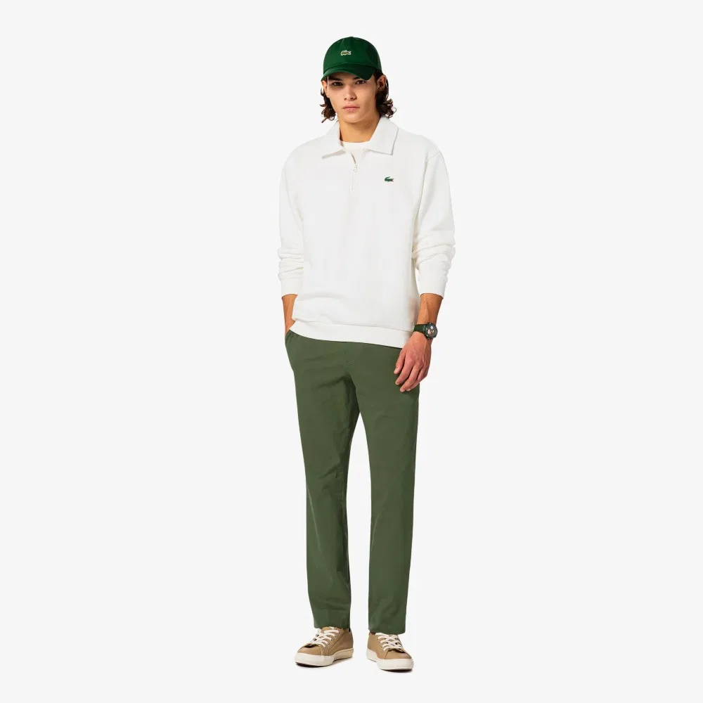 Брюки чиносы Lacoste мужские с начёсом, темно-хаки