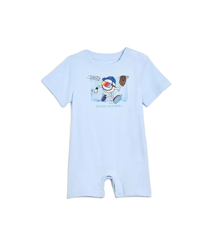 Комбинезон с коротким рукавом с принтом Adidas Kids, Medium Grey Heather
