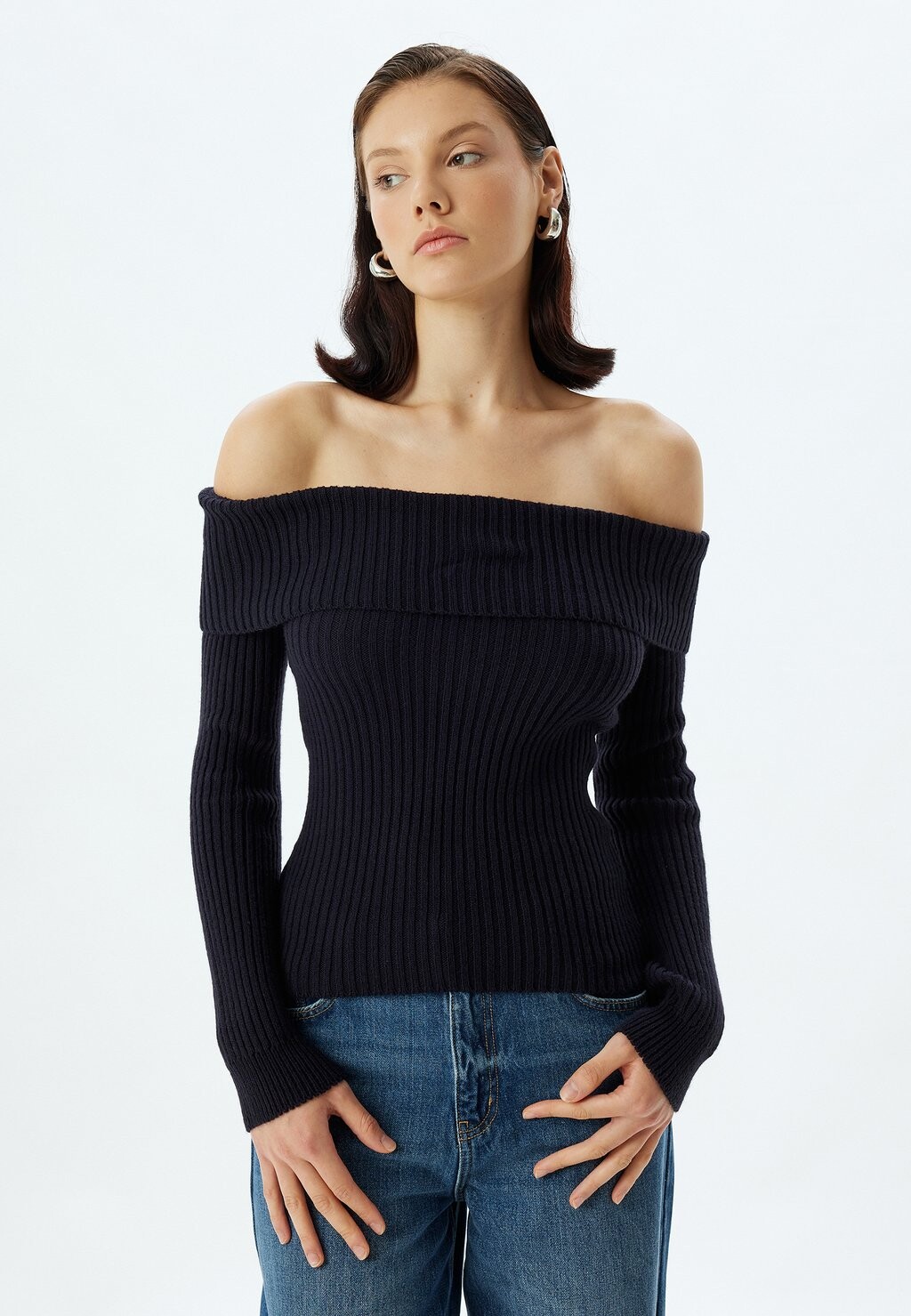 

Джемпер OFF SHOULDER Koton, темно-синий