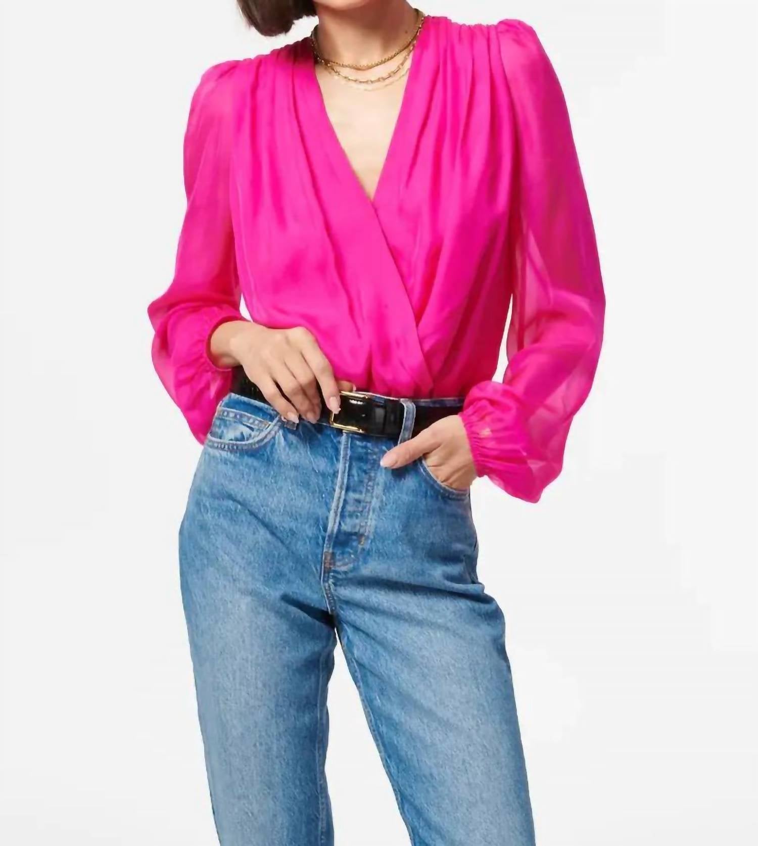 

Боди Isa в неоново-розовом цвете Cami NYC