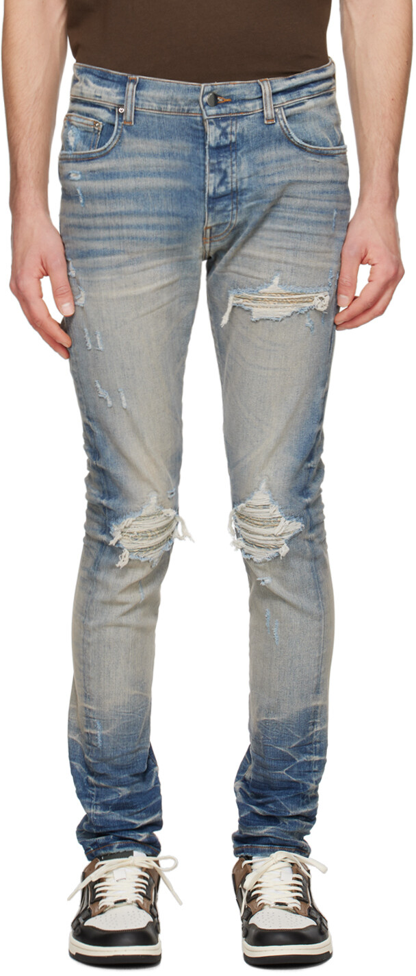 

Синие джинсы-бандана MX1 Amiri, цвет Vintage indigo