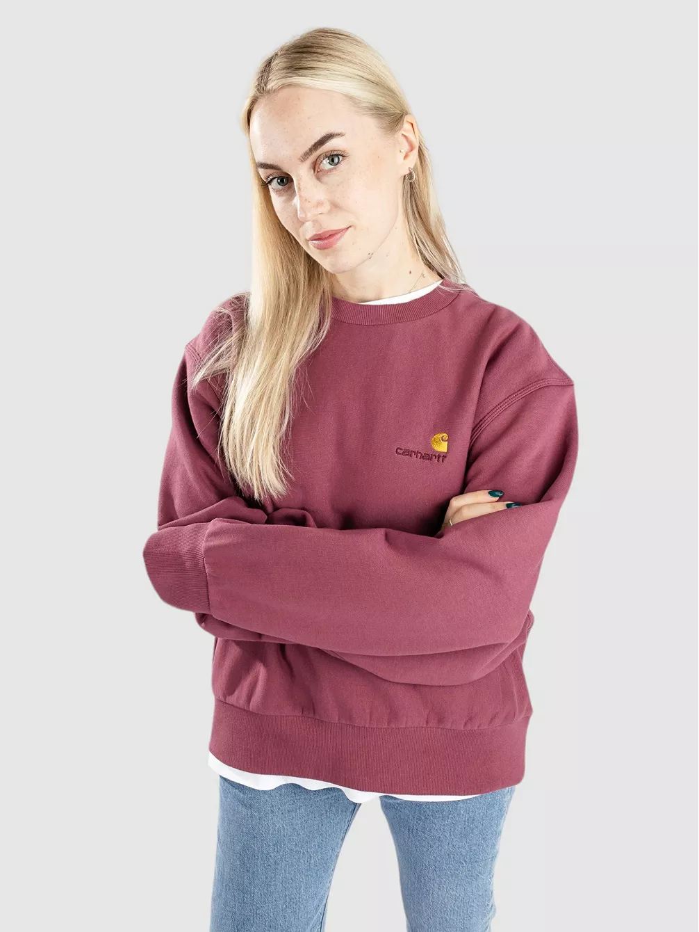 

Свитер с американским рисунком Carhartt Wip, фуксия