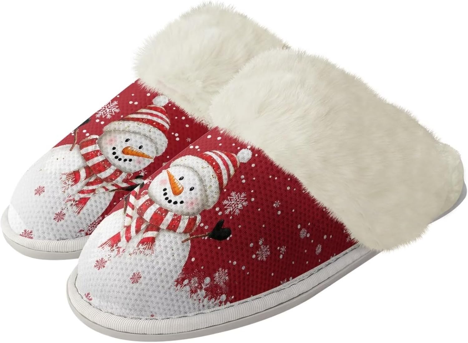 

Тапочки Srengjodk для женщин и мужчин, фланелевые хлопковые домашние тапочки, тапочки на скользящей подошве для дома, рождественские тапочки для семьи, красный