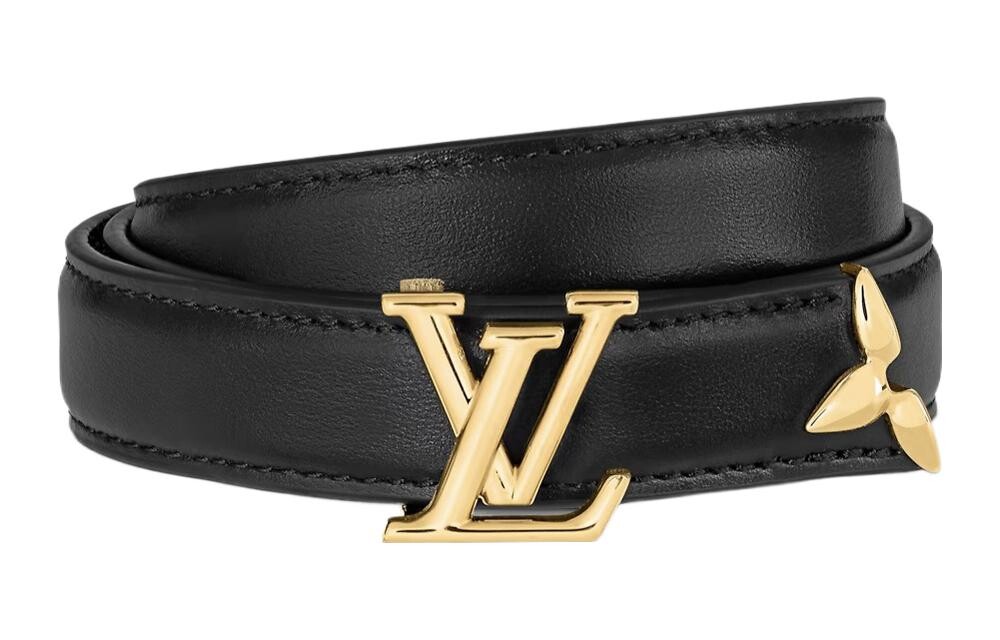 Ремень женский Louis Vuitton Leather, черный / коричневый — фото 2