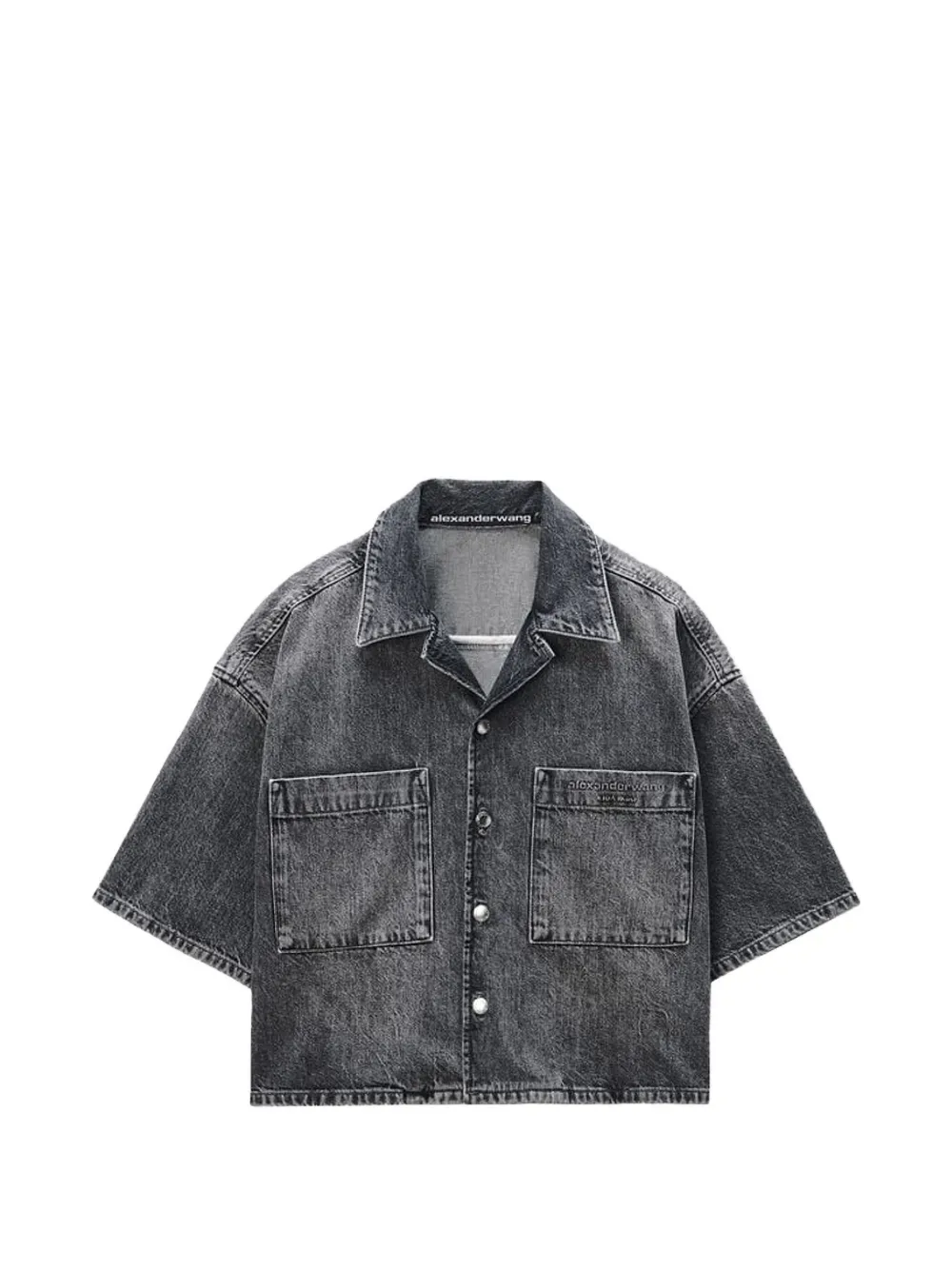Укороченная рубашка с карманом Alexander Wang, серый