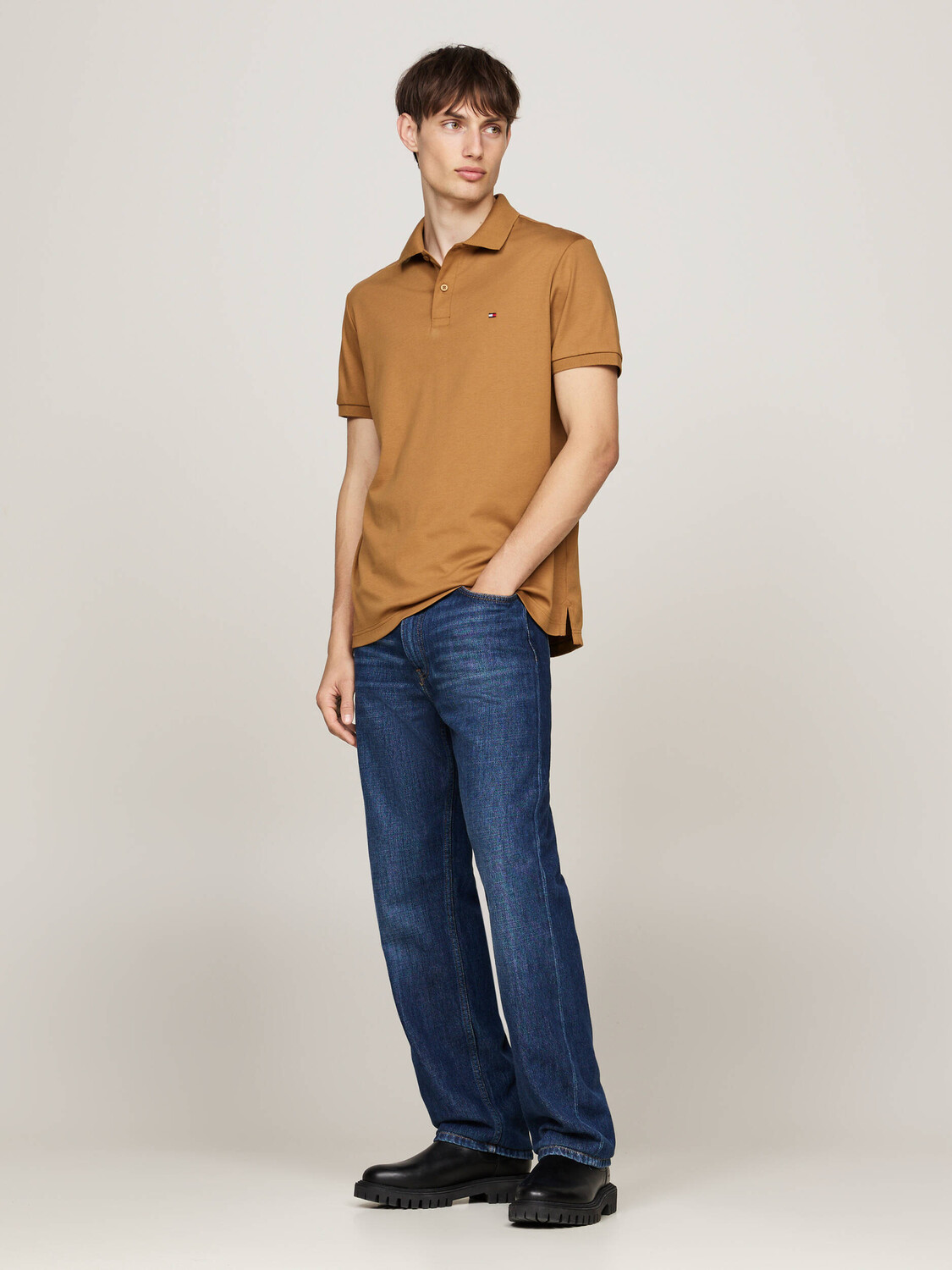 Поло Tommy Hilfiger Regular Fit, цвет senape — фото 2