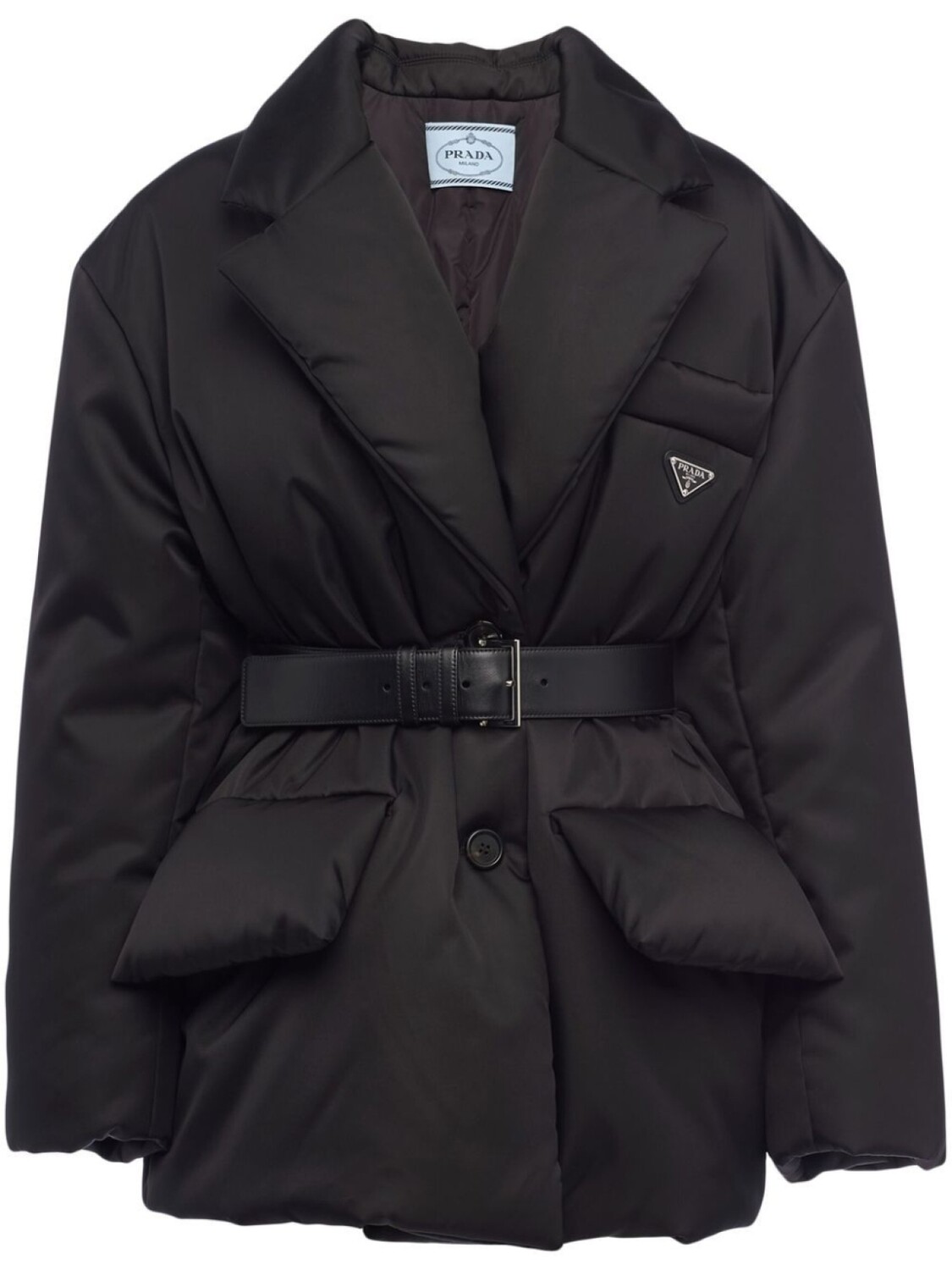 

Prada пуховик с поясом, черный