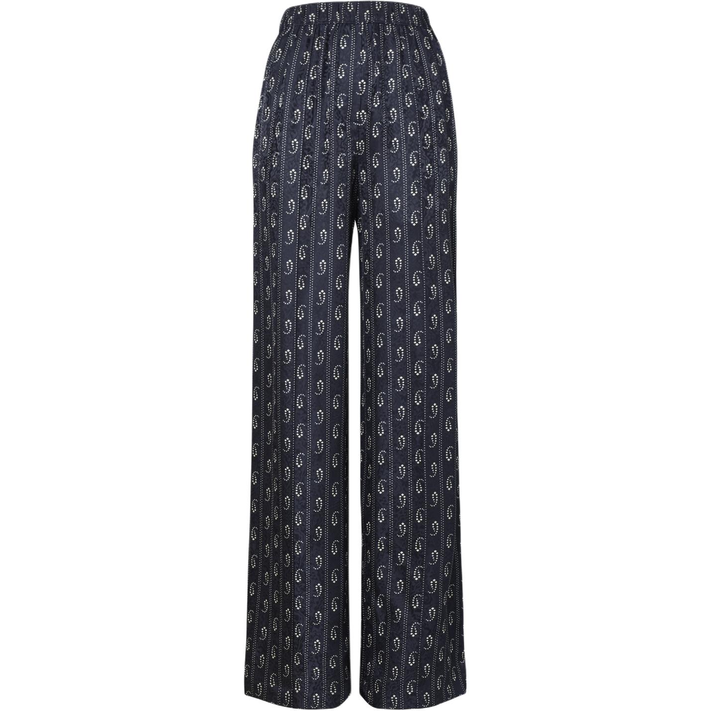 

Широкие брюки с узором пейсли Tory Burch, marine синий