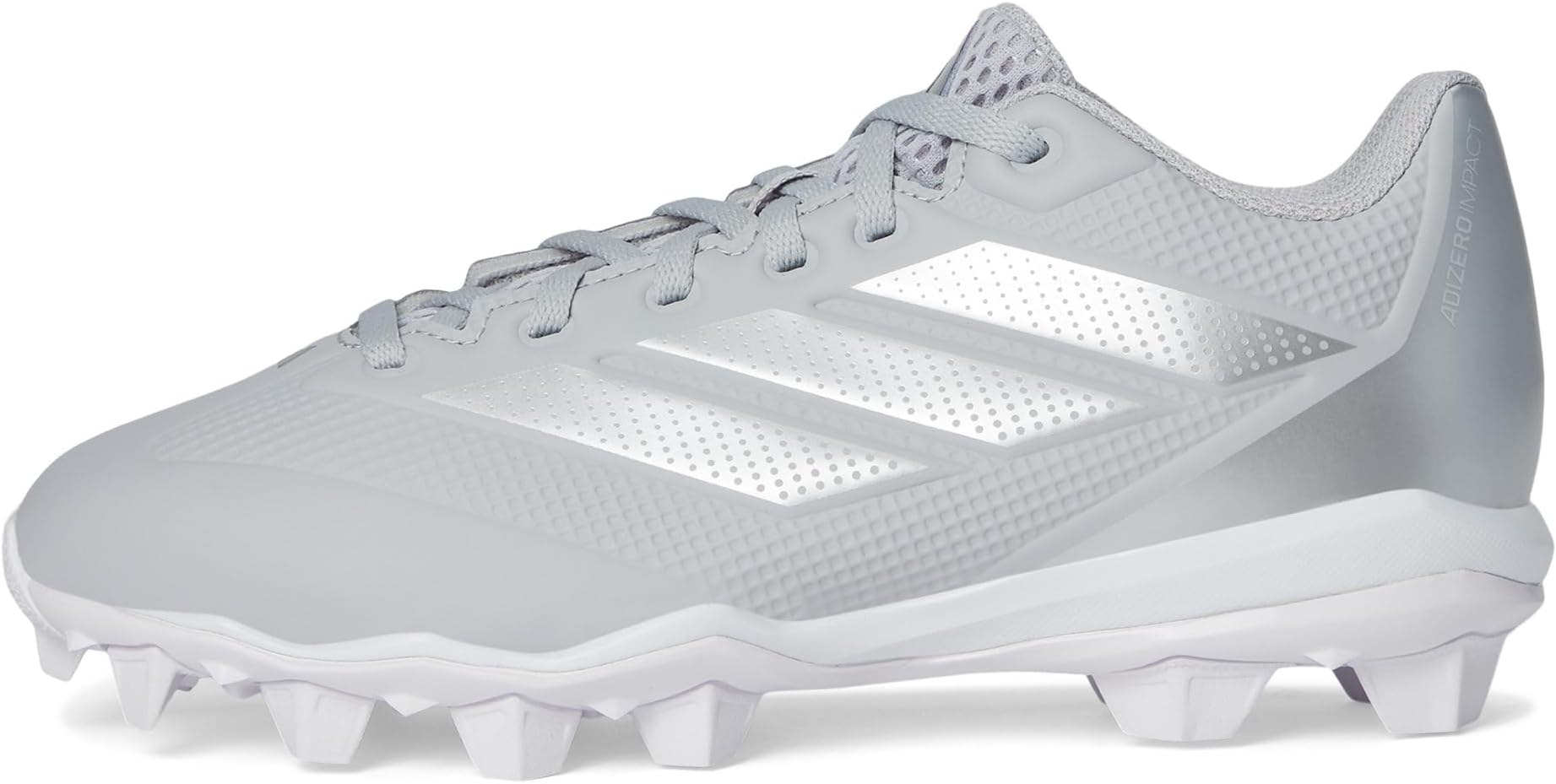 Кроссовки adidas Kids Adizero Impact 2.0 Molded Baseball Cleats, цвет Team Light Grey/Silver Metallic/White — фото 4