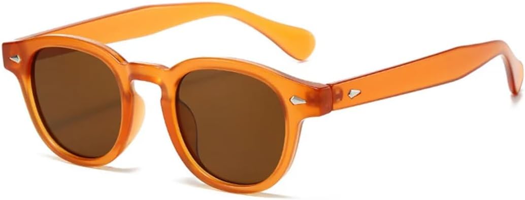 

Солнцезащитные очки для мужчин и женщин - защита UV400 - овальные, темно-зеленые, с декоративными заклепками в стиле панк, для занятий спортом на открытом воздухе и вождения DSVIGF, Orange Tea