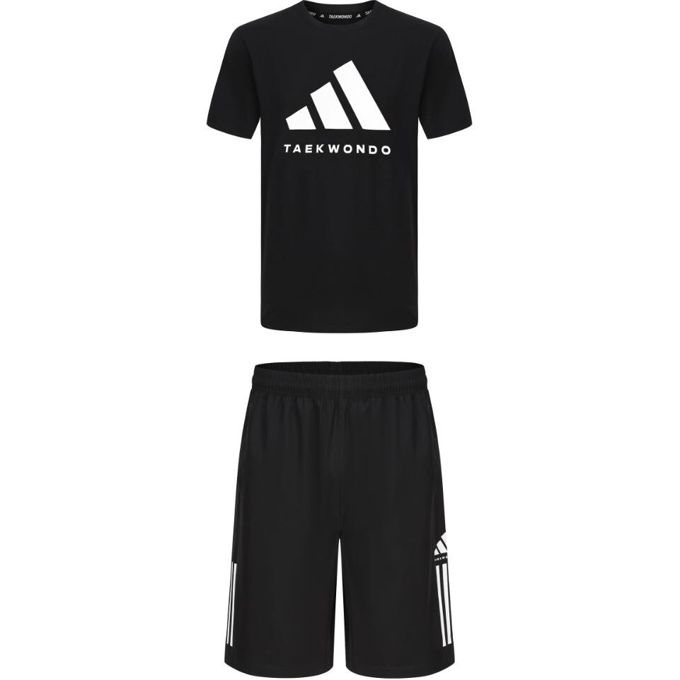 

Повседневный спортивный комплект унисекс черный и черный Adidas, черный