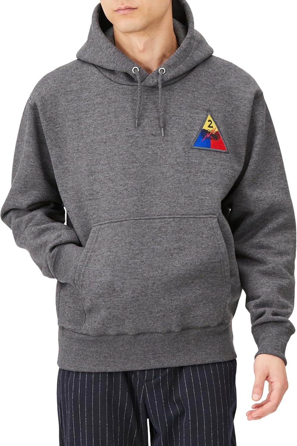 

Толстовка с капюшоном в стиле F, нашивка с гербом армии США, на флисовой подкладке, пуговицами, цвет угольно-серый F-Style