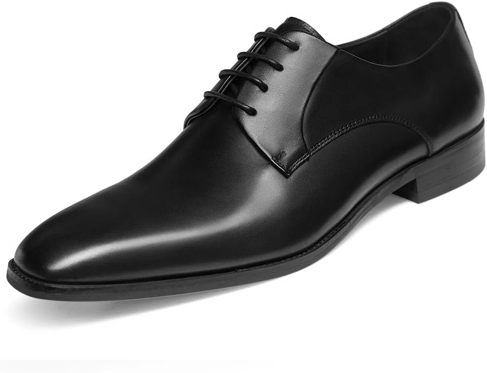 Туфли GIFENNSE Oxford-Schuhe für Herren, handgefertigt, Leder, modern, klassisch, zum Schnüren, mit Leder gefüttert, perforiert, Black 2