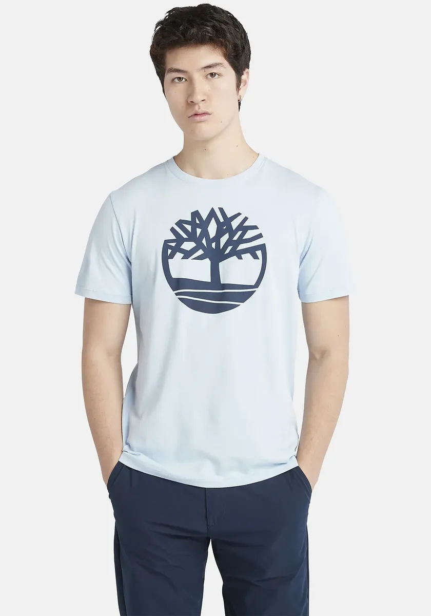 

Футболка Timberland "KENNEBEC RIVER Tree Logo Short Slee" с принтом логотипа, цвет Skyway