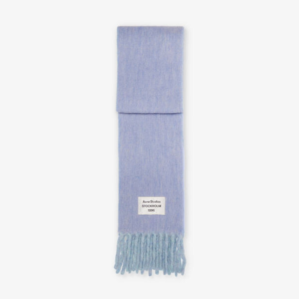 

Шарф из смеси альпаки и бахромы Brand-Patch Acne Studios, синий