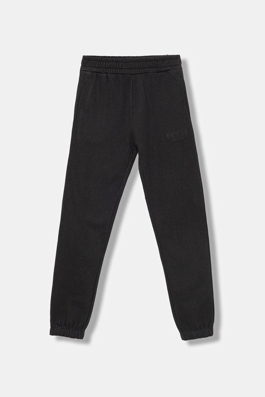 

Детские хлопковые спортивные брюки Guess, черный
