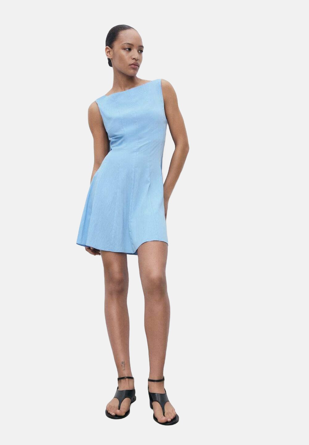 

Повседневное платье PLEATED SHORT Mango, синий