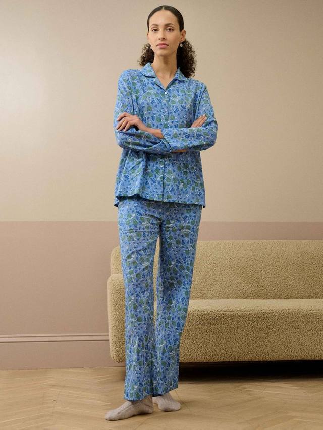 

Ботанический длинный комплект пижамы Brora, Sky/Thyme