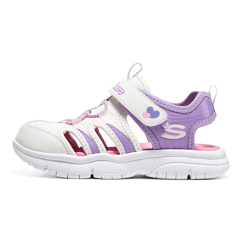 

Skechers Kids Детские сандалии с противоскользящей подошвой, белые, фиолетовые