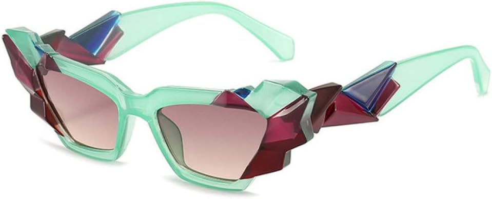 

Женские панк-солнцезащитные очки 2027 года. Уникальные красочные солнцезащитные очки для женщин. Модные очки с защитой от УФ-излучения UV400 в стиле стимпанк MTZJH, Greenflower-brown.