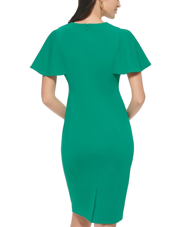 

Платье Calvin Klein Scuba Crepe Caplets Sheath Dress, цвет Meadow