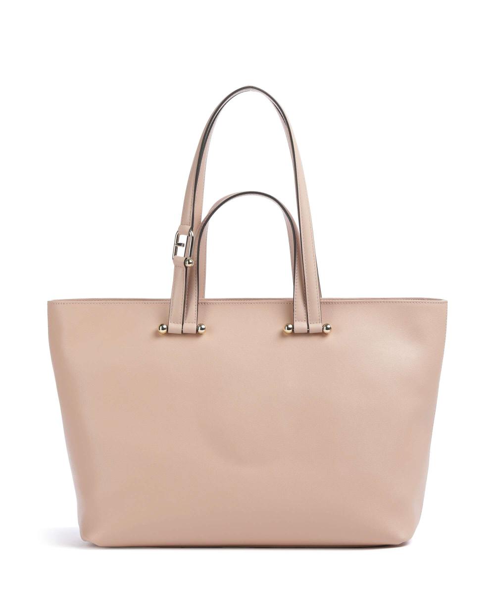 

Шоппер Duetto l из мелкозернистой кожи Furla, розовый