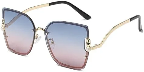 

Крупные солнцезащитные очки для женщин, большая оправа, очки с бриллиантовым градиентом, женские очки для активного отдыха с защитой от УФ-излучения MTZJH, Blue Pink