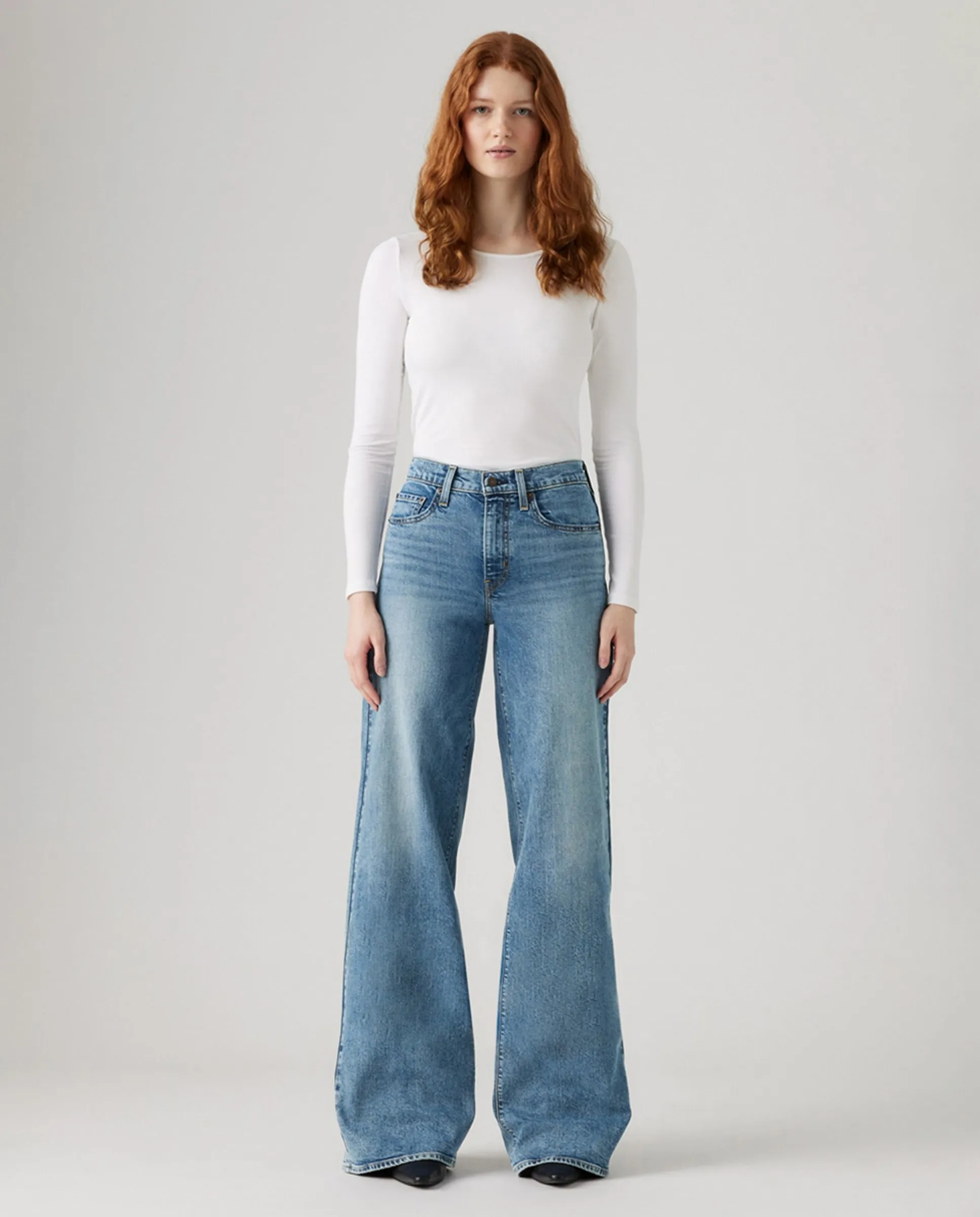 

Женские прямые джинсы Vaquero 728 с высокой талией и широкими брюками Levi'S, светло-голубой