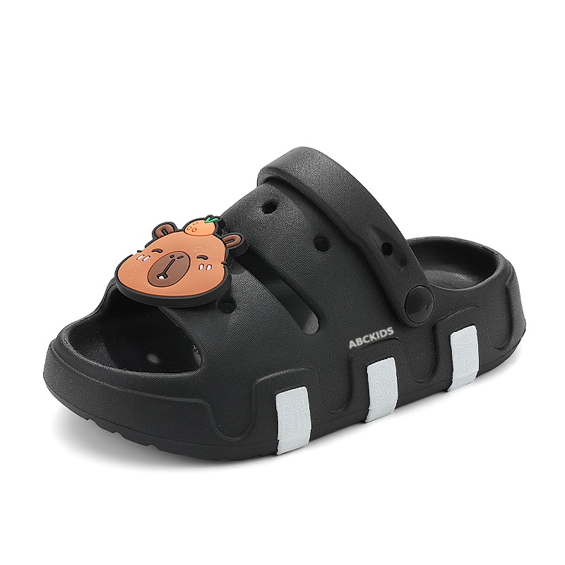 

Детские шлепанцы с низкой подошвой, износостойкие, легкие, амортизирующие, для детей от 3 до 7 лет ABC KIDS, черный