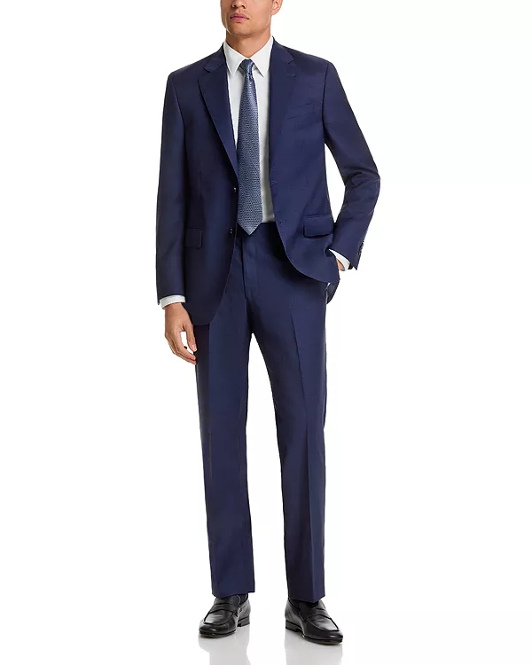 

Шерстяной костюм Flynn в тональную клетку, стандартного кроя Peter Millar, синий