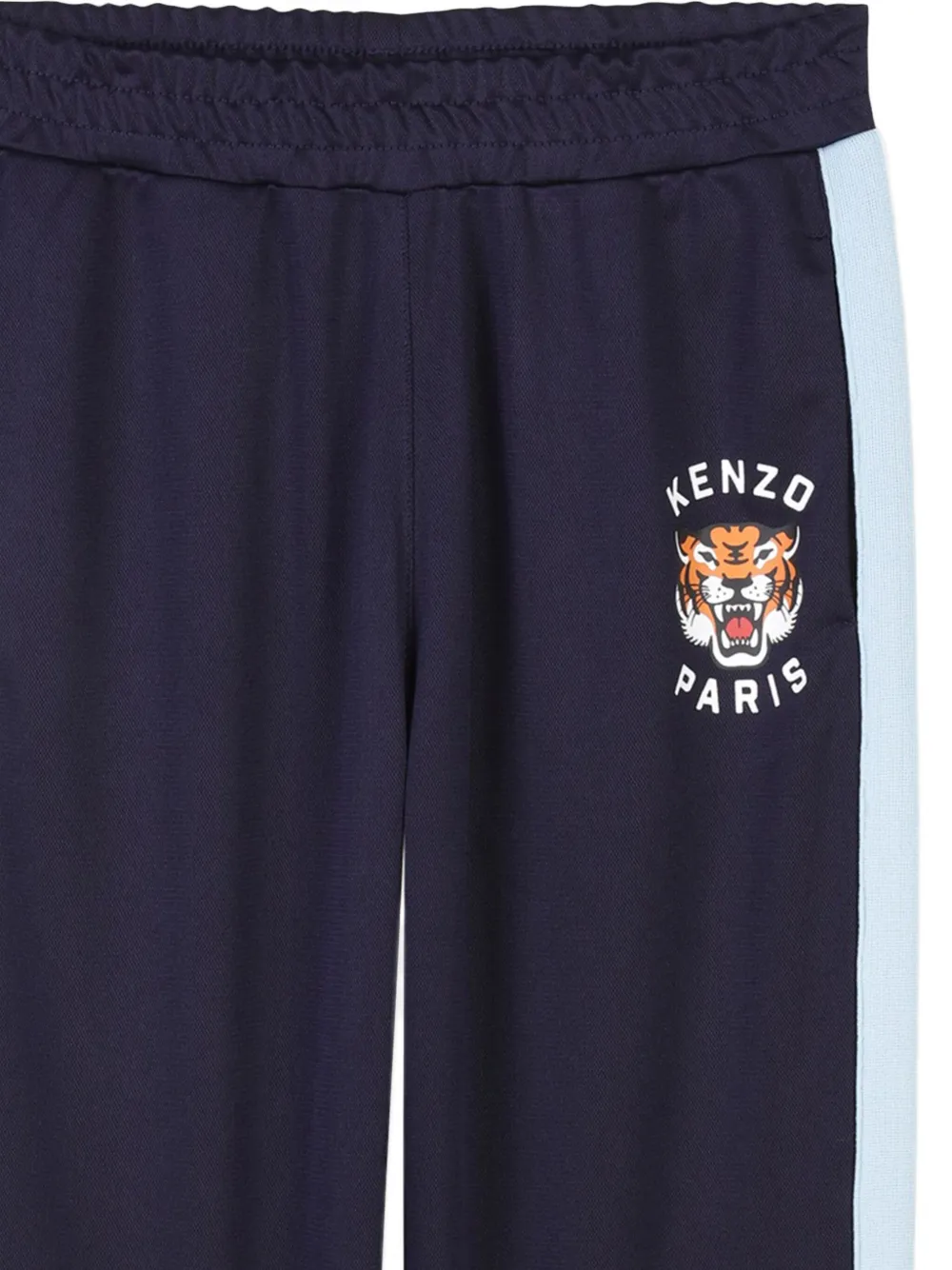 Брюки с лампасами и вышивкой Kenzo Kids, синий — фото 4
