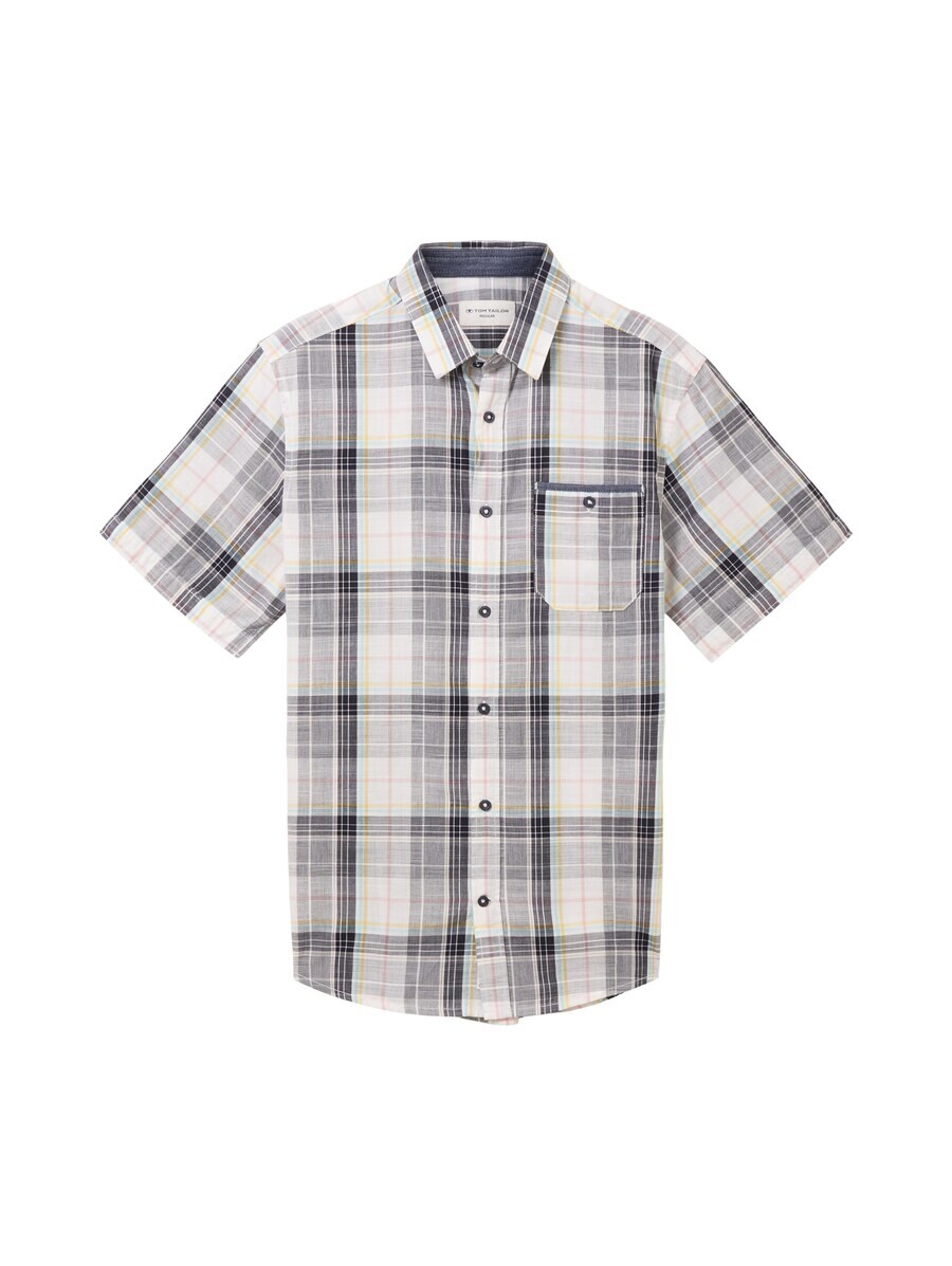 

Клетчатая рубашка TOM TAILOR Regular fit Button Up Shirt, белый